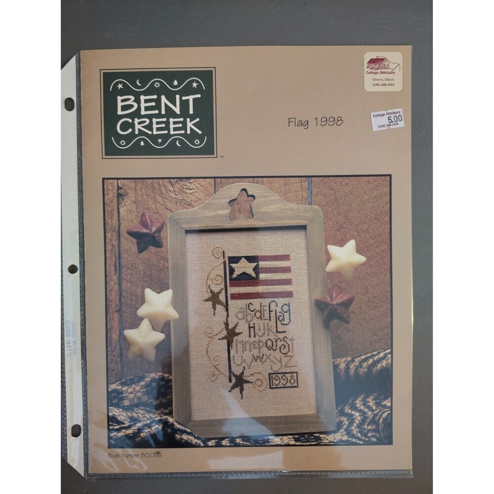 Bent Creek FLAG 1998 Counted Cross Stitch Pattern Chart Booklet Primitive BC1056